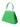 Three-quarter angle view of mid-century style emerald green faux leather frame handbag