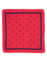 Red & Navy Spot Silk Pocket Square