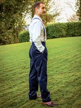Midcentury Vintage Edwin Corduroy Trousers in Navy Blue