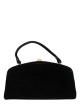 Black Velvet Beaded Vintage Frame Bag