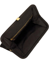 Black Grosgrain Vintage Frame Clutch Bag