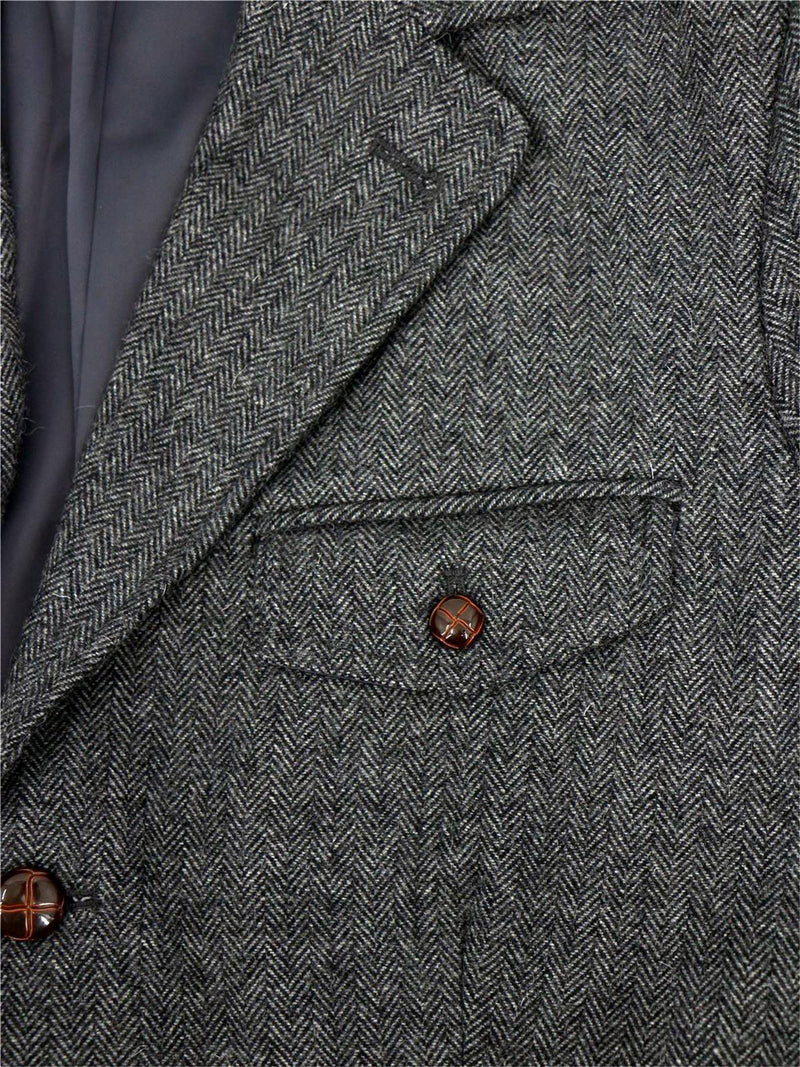 1940s Vintage Granville Herringbone Wool Jacket in Grey