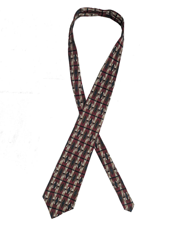 Ruffini Italian Silk Vintage Tie Repeat Pattern