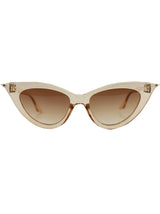 Beige Diamond Tip Catseye Vintage Style Sunglasses