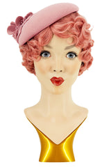 Dusky Pink 1940s Style Felt Flower Hat