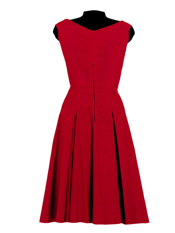 True Vintage Scarlet Red 1950s Dress