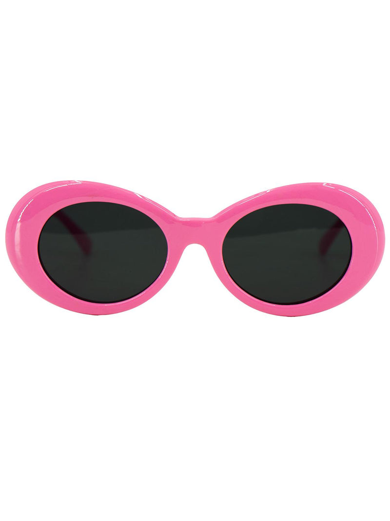 1960s Mod Style Pink Oval Sunglasses