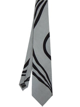 Sorrento Grey and Black Abstract Silk Tie