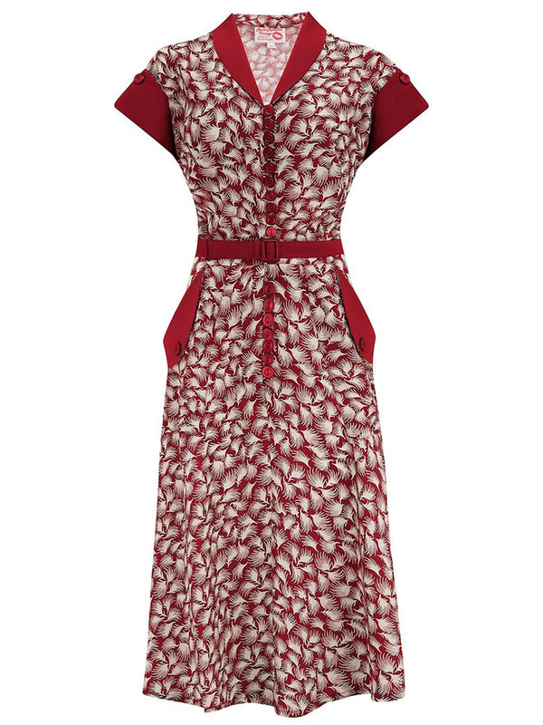 Vintage 1950s Style Wine Red Whisp Day Dress