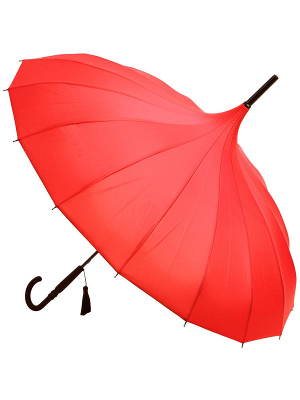 Red Vintage Pagoda Style Umbrella