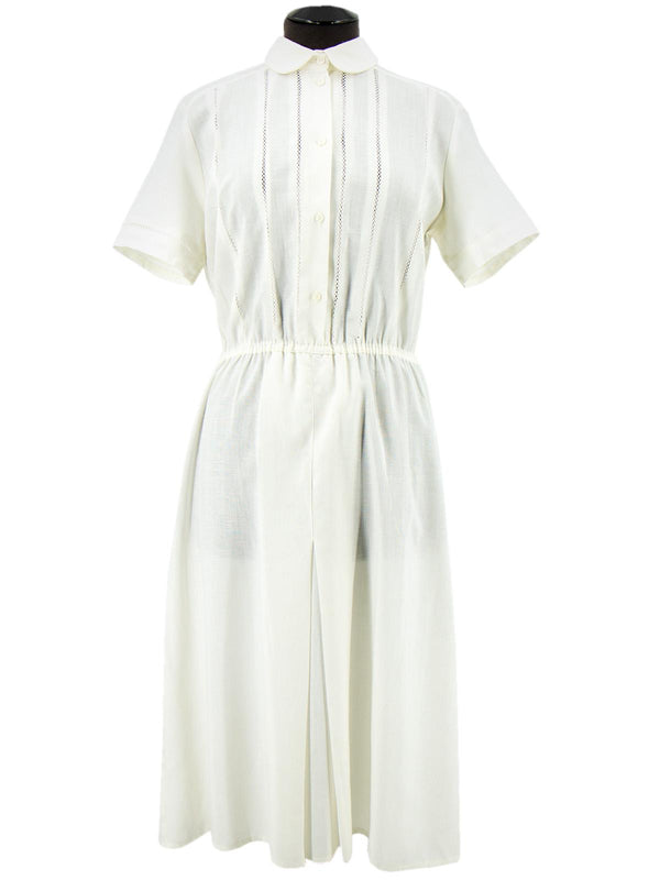 Vintage Ivory Shirt Short Sleeve Dress