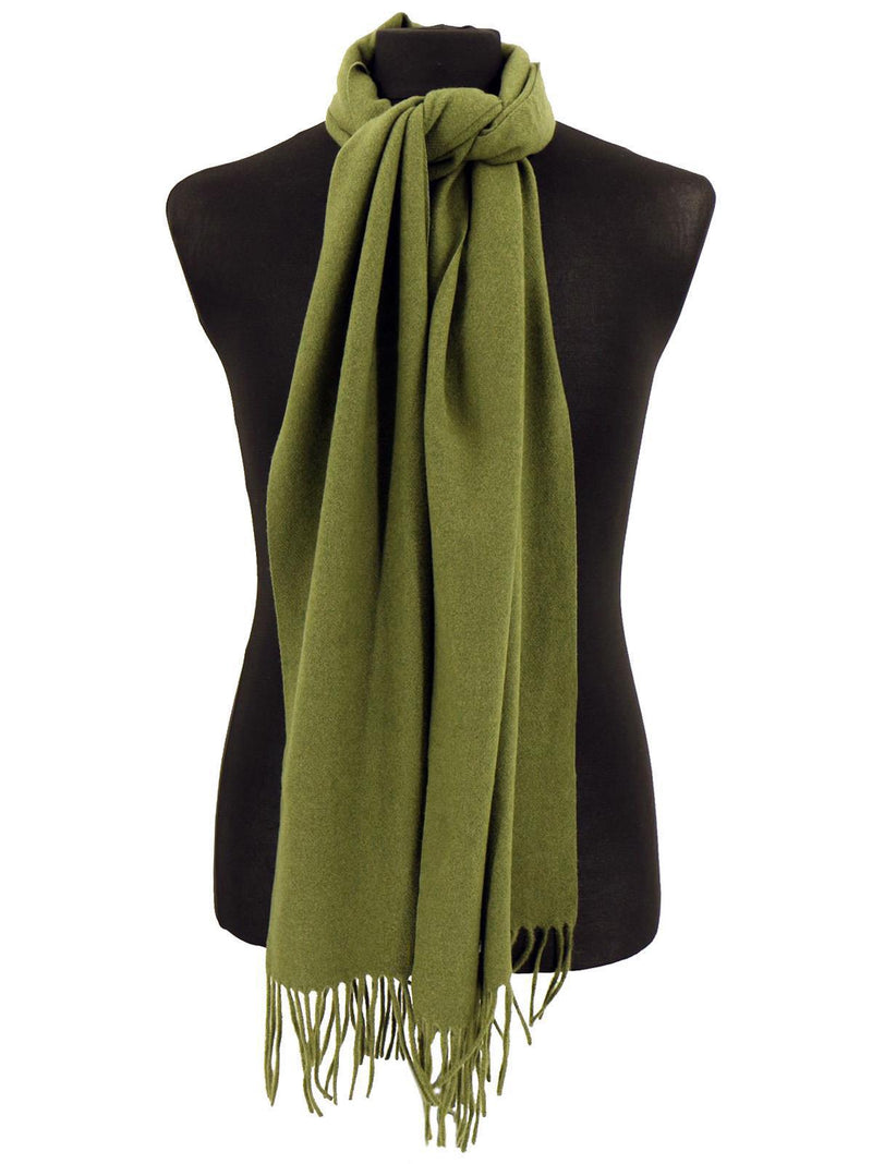 Luxury Soft Wool Olive Green Men's Scarf