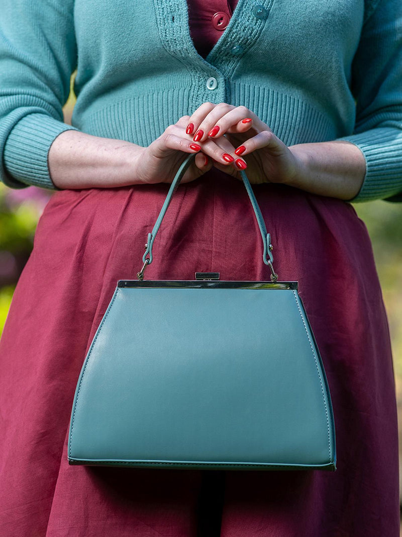 Midcentury Vintage Yesteryear Frame Bag - Jade Green