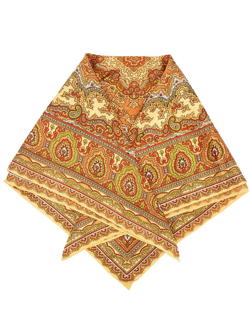 Vintage Paisley Patterned Gold Scarf