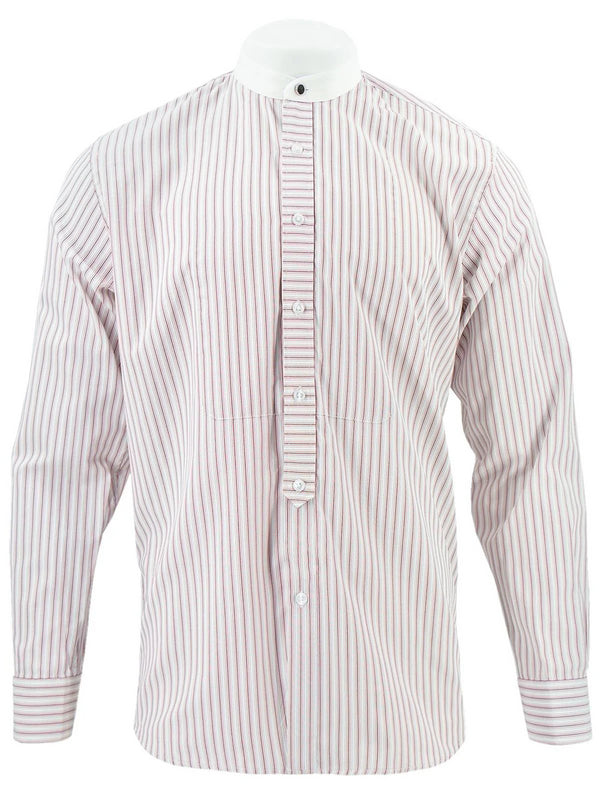 White Detachable Banker Shirt - Red Orton Stripe