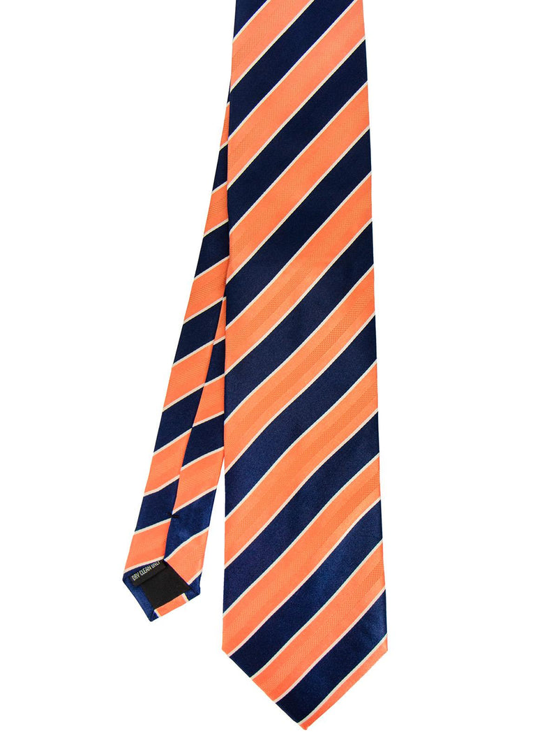 Orange College Stripe Vintage Style Necktie