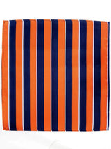 Orange College Stripe Vintage Style Pocket Square