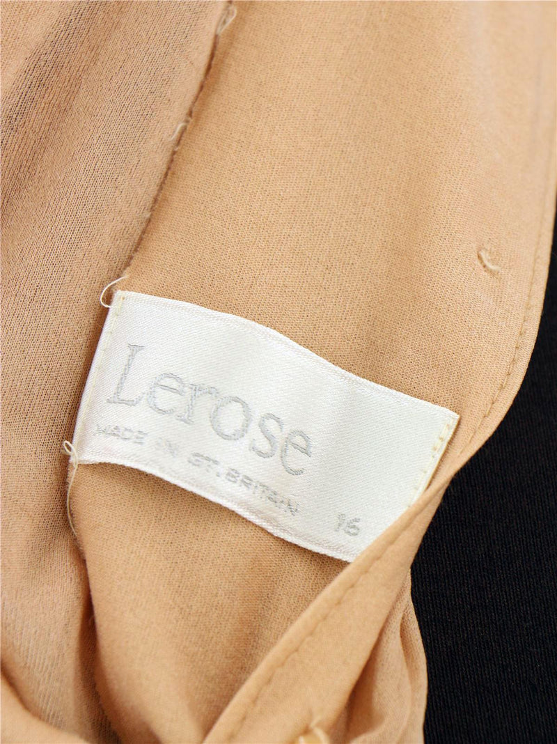Peach 1970s Vintage Lerose Pleated Dress