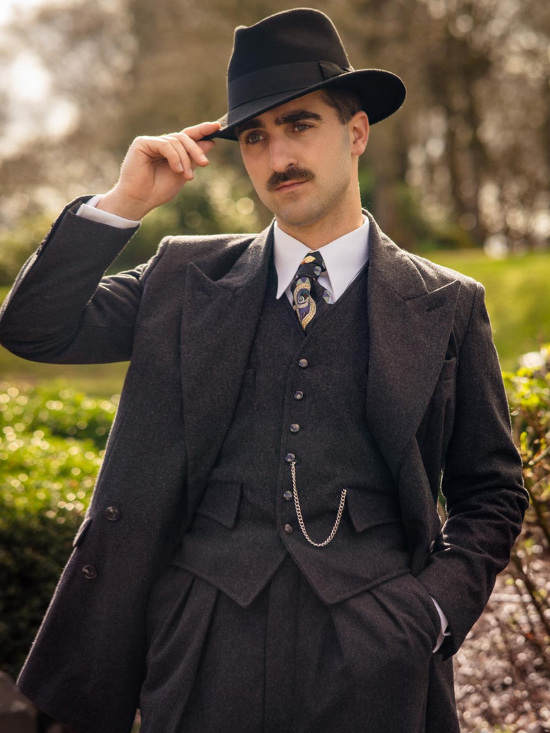 1940s Vintage Deliverance Demob Jacket in Charcoal