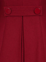 Wine Red 1940s Vintage Style Swing Coat