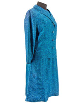 Vintage 1960s Blue Tricel Dress Suit