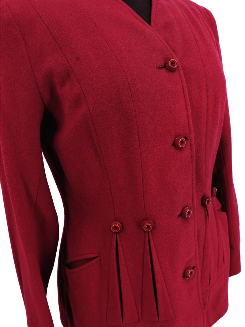 Vintage 1940s Raspberry Red Pleated Jacket