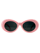 1960s Mod Style Pink Oval Sunglasses