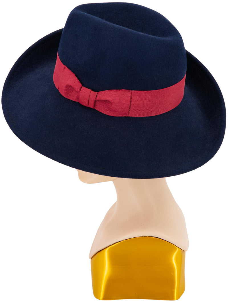 Navy 1940s Vintage Style Tilt Hat