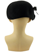 Black 40s Look Half Hat With Large Bow