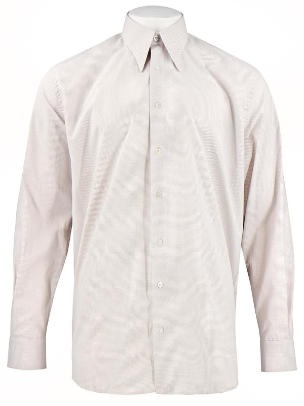 1940s Spearpoint Collar Shirt - Brown Haworth Check