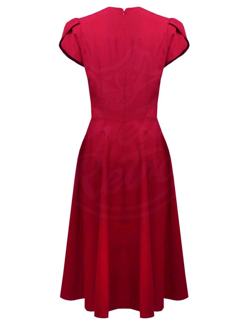 Red 1940s Vintage Inspired Swing Dress