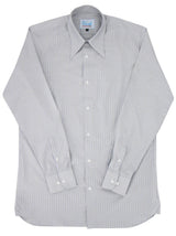 Grey Heathfield Stripe Forties Spearpoint Collar Shirt with Barrel Cuff