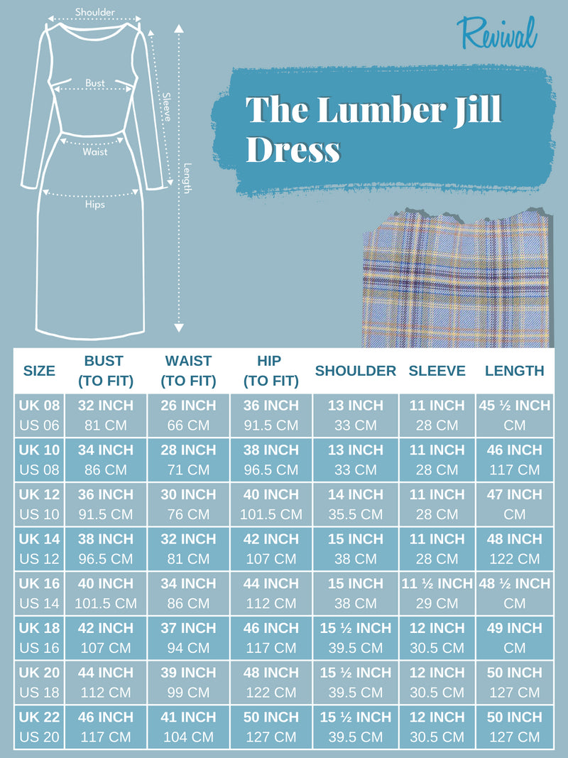 1940s Vintage Lumber Jill Check Day Dress in Blue