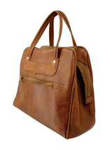 1960s Vintage Brown Vinyl Shopper Bag