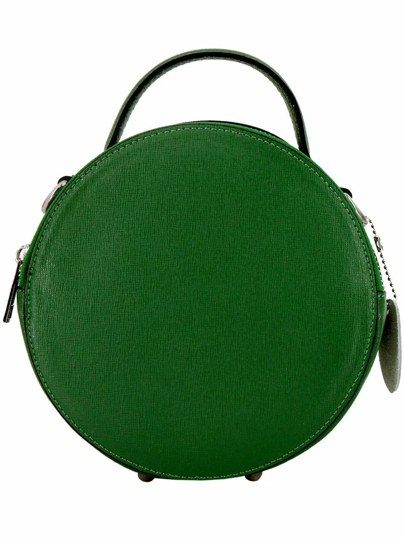 Real Leather Green Round Vintage Style Bag