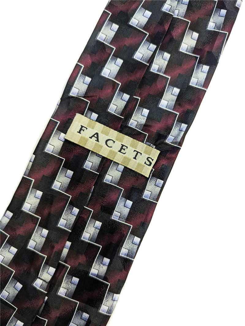 Vintage Silk Facets Tie Stepped Pattern