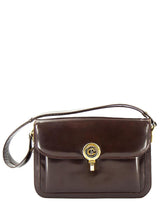 Vintage Style Mahogany Italian Leather Shoulder Bag