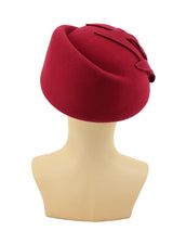 Vintage 1940s Style Red Petal Decor Felt Hat