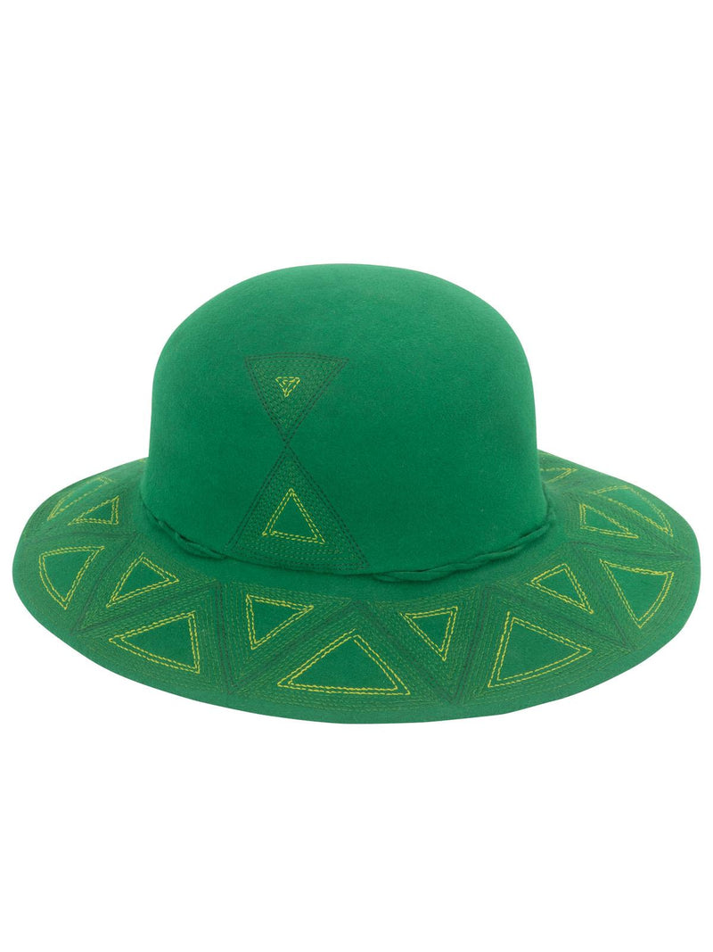 Felt Vintage Fedora Hat In Emerald Green