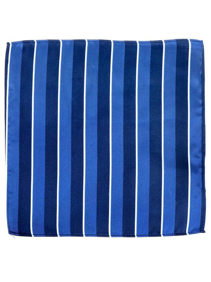 Blue College Stripe Vintage Style Pocket Square