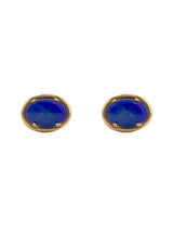 Vintage 1950s Gold Plated Blue Cabochon Cufflinks