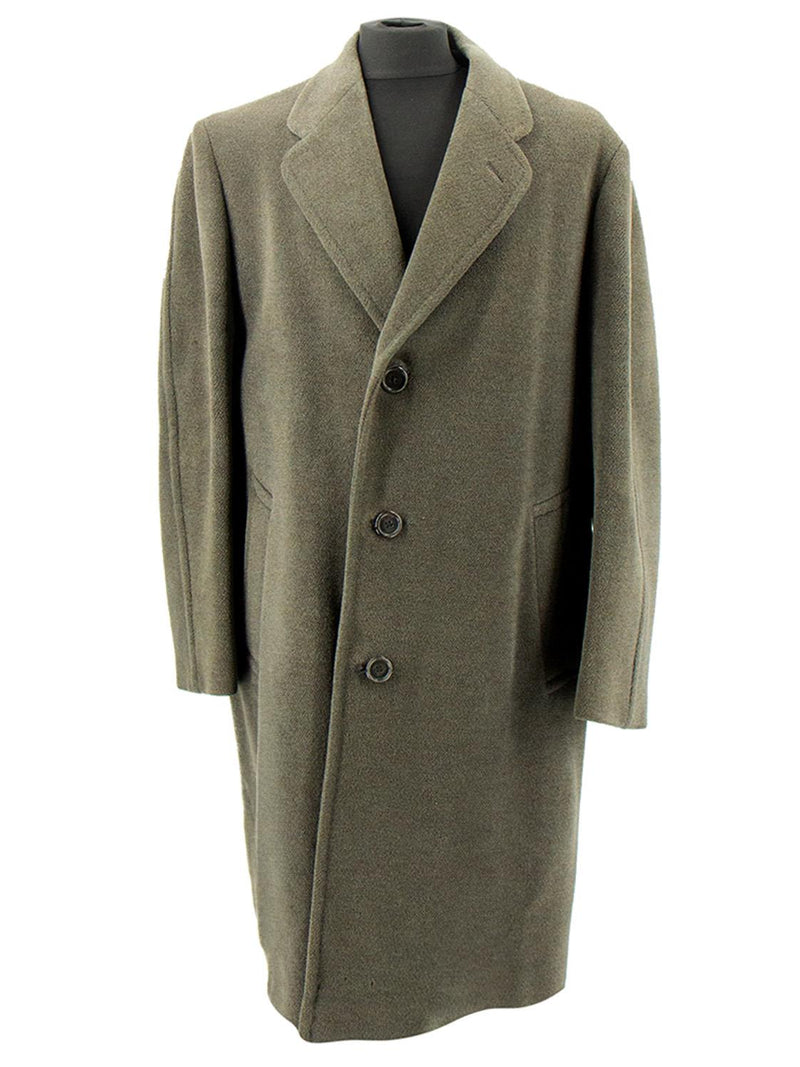 Vintage Daks Khaki Green Wool Heavy Duty Overcoat