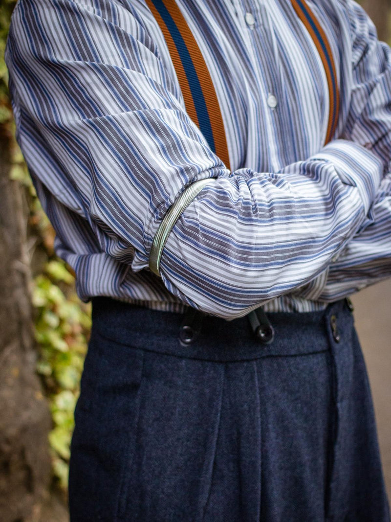 1940s Men's Accessory Bundle - Silver Collar Bar & Sleeve Holders Set