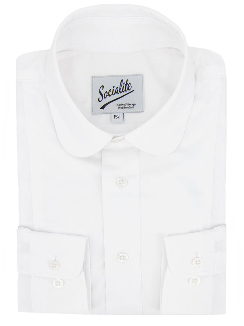 Byram Round Collar Shirt - White