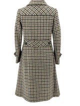 Vintage 60s Wool Mix Green Houndstooth Coat