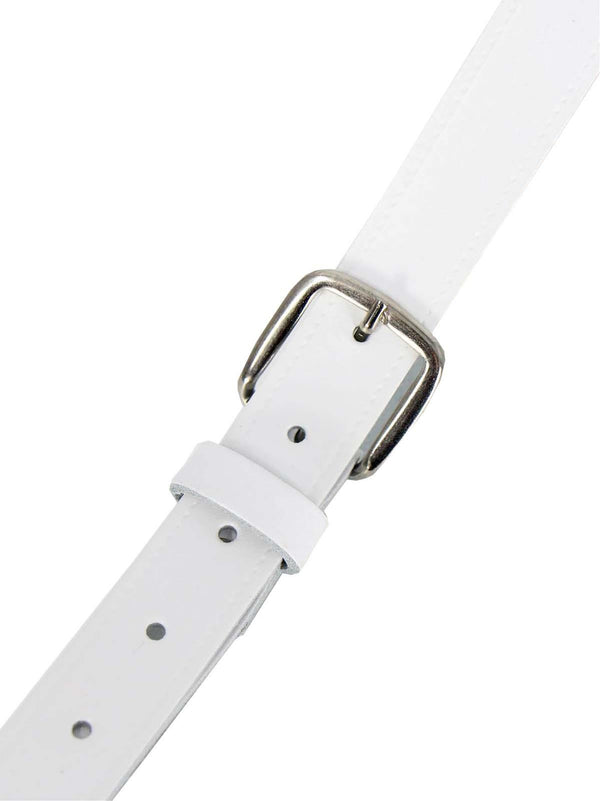 White 1950s Vintage Look One Inch Wide Belt