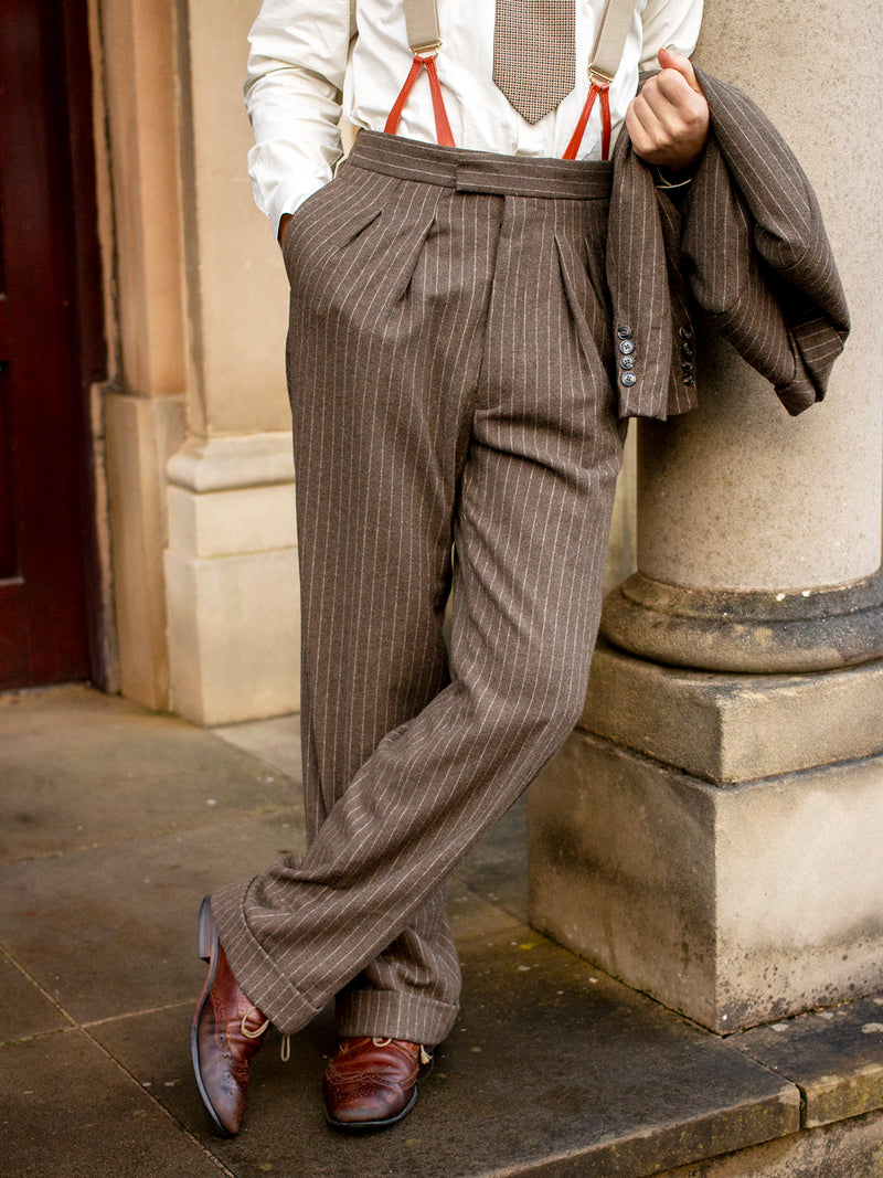 1940s Vintage Deliverance Demob Trousers in Brown