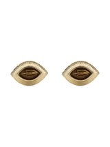 Vintage 1960s Gold Plated & Textured Glass Cufflinks