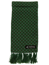 Green Diamond Pattern Pure Silk Aviator Scarf