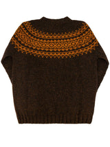 Scottish Wool Fairisle Crewneck Jumper in Turin Brown